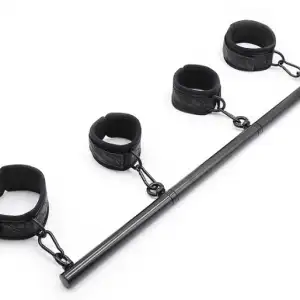 Black Ankle and Wrist velcro cuffs with bar